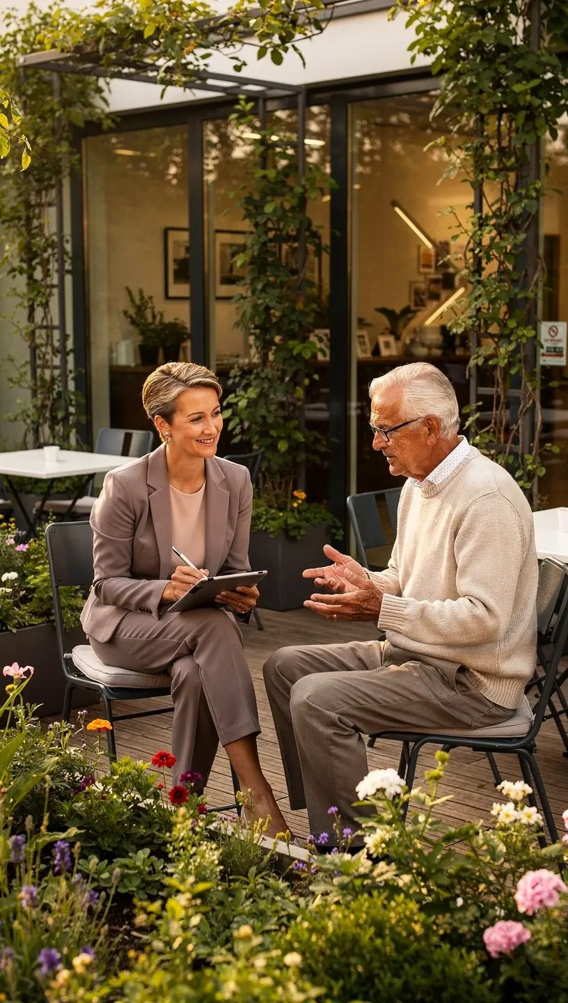 Langfristige Betreuung: Versicherungsberater am Telefon unterstützt Kunden bei Schadensfällen.