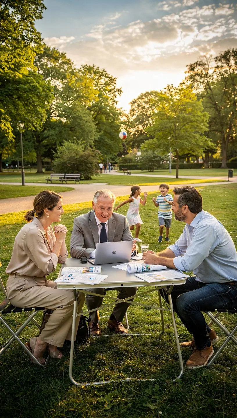 Illustration eines Fahrzeugs mit verschiedenen Versicherungskomponenten und Serviceoptionen.
